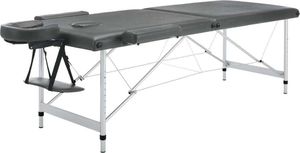 vidaXL Stół do masażu, 2 strefy, rama z aluminium, antracyt, 186x68cm 3