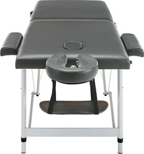 vidaXL Stół do masażu, 2 strefy, rama z aluminium, antracyt, 186x68cm 5