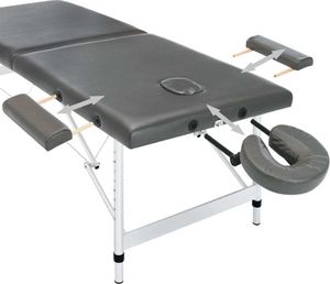 vidaXL Stół do masażu, 2 strefy, rama z aluminium, antracyt, 186x68cm 7