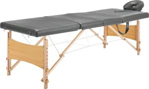 vidaXL Stół do masażu z 4 strefami, drewniana rama, antracyt, 186x68cm 1