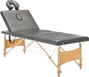 vidaXL Stół do masażu z 4 strefami, drewniana rama, antracyt, 186x68cm 2