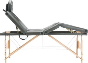 vidaXL Stół do masażu z 4 strefami, drewniana rama, antracyt, 186x68cm 3