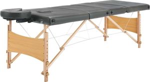 vidaXL Stół do masażu z 4 strefami, drewniana rama, antracyt, 186x68cm 4