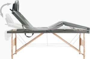 vidaXL Stół do masażu z 4 strefami, drewniana rama, antracyt, 186x68cm 6