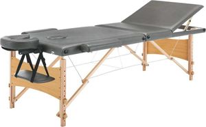 vidaXL Stół do masażu z 3 strefami, drewniana rama, antracyt, 186x68cm 2