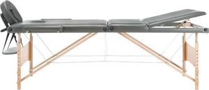 vidaXL Stół do masażu z 3 strefami, drewniana rama, antracyt, 186x68cm 4