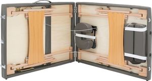 vidaXL Stół do masażu z 3 strefami, drewniana rama, antracyt, 186x68cm 8