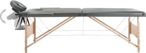 vidaXL Stół do masażu z 2 strefami, drewniana rama, antracyt, 186x68cm 3