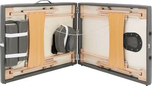 vidaXL Stół do masażu z 2 strefami, drewniana rama, antracyt, 186x68cm 8