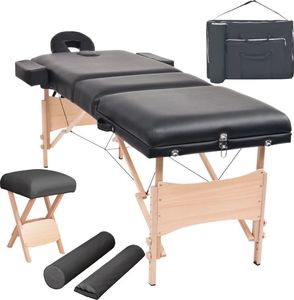 vidaXL Składany stół do masażu i stołek, trzyczęściowy, grubość 10 cm 1