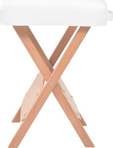 vidaXL Składany, dwuczęściowy stół do masażu ze stołkiem, biały 4