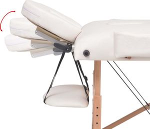 vidaXL Składany, dwuczęściowy stół do masażu ze stołkiem, biały 7