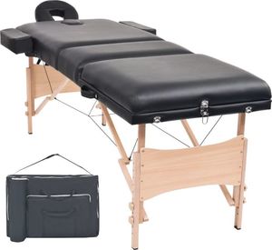 vidaXL Składany stół do masażu, trzyczęściowy, grubość 10 cm, czarny 1