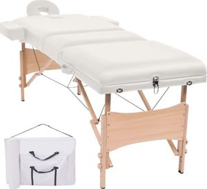 vidaXL Składany stół do masażu, trzyczęściowy, grubość 10 cm, biały 1