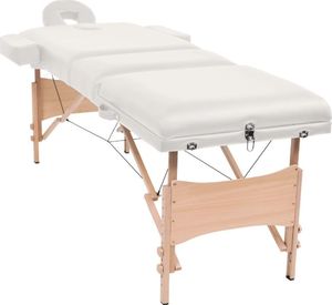 vidaXL Składany stół do masażu, trzyczęściowy, grubość 10 cm, biały 3