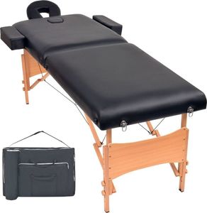 vidaXL Składany stół do masażu, dwuczęściowy, grubość 10 cm, czarny 1