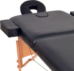 vidaXL Składany stół do masażu, dwuczęściowy, grubość 10 cm, czarny 4