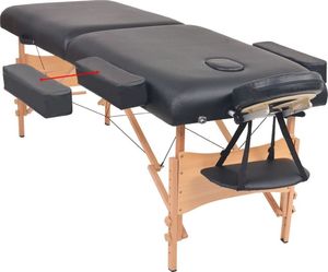 vidaXL Składany stół do masażu, dwuczęściowy, grubość 10 cm, czarny 6