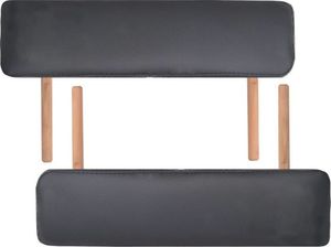 vidaXL Składany stół do masażu, dwuczęściowy, grubość 10 cm, czarny 7