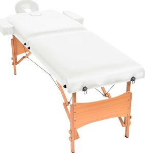 vidaXL Składany stół do masażu, dwuczęściowy, grubość 10 cm, biały 2