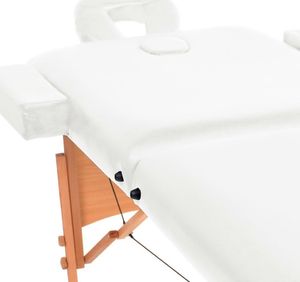 vidaXL Składany stół do masażu, dwuczęściowy, grubość 10 cm, biały 4