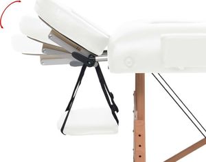 vidaXL Składany stół do masażu, dwuczęściowy, grubość 10 cm, biały 5