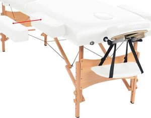 vidaXL Składany stół do masażu, dwuczęściowy, grubość 10 cm, biały 6