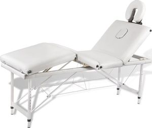 vidaXL Kremowo-biały składany stół do masażu 4 strefy z aluminiową ramą 5