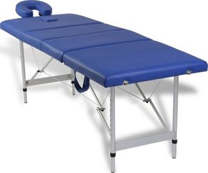vidaXL Niebieski składany stół do masażu 4 strefy z aluminiową ramą 1