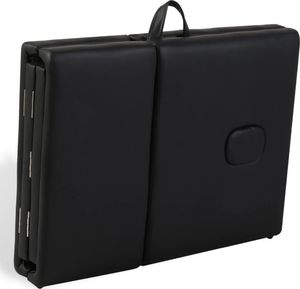 vidaXL Czarny składany stół do masażu 4 strefy z drewnianą ramą 8