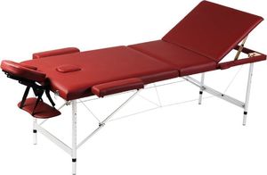 vidaXL Czerwony składany stół do masażu 3 strefy z aluminiową ramą 1