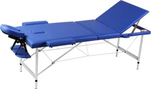 vidaXL Niebieski składany stół do masażu 3 strefy z aluminiową ramą 1