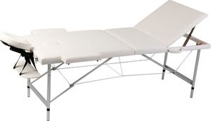 vidaXL Kremowy składany stół do masażu 3 strefy z aluminiową ramą 1
