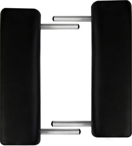 vidaXL Czarny składany stół do masażu 2 strefy z aluminiową ramą 4