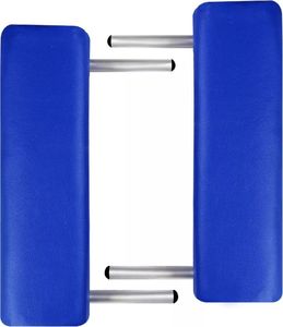 vidaXL Niebieski składany stół do masażu 2 strefy z aluminiową ramą 2