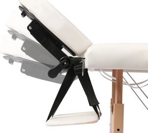 vidaXL Kremowy składany stół do masażu 3 strefy z drewnianą ramą 8