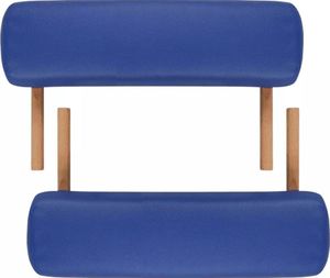 vidaXL Niebieski składany stół do masażu 3 strefy z drewnianą ramą 6