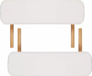 vidaXL Kremowy składany stół do masażu 2 strefy z drewnianą ramą 7