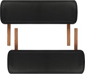 vidaXL Czarny składany stół do masażu 2 strefy z drewnianą ramą 6