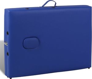 vidaXL Niebieski składany stół do masażu 2 strefy z drewnianą ramą 5