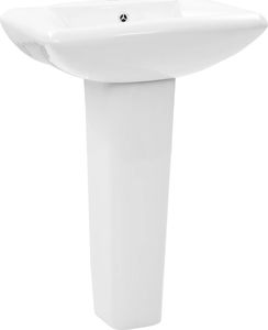 Umywalka vidaXL Umywalka z postumentem, ceramiczna, biała, 580x470x200mm (143003) 2