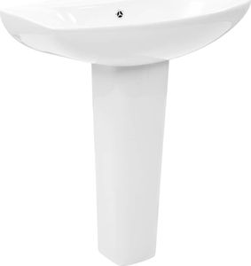 Umywalka vidaXL Umywalka z postumentem, ceramiczna, biała, 650x520x200mm (143001) 1