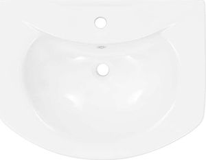 Umywalka vidaXL Umywalka z postumentem, ceramiczna, biała, 650x520x200mm (143001) 4