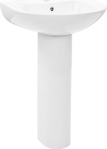 Umywalka vidaXL Umywalka z postumentem, ceramiczna, biała, 520x440x190mm (142999) 2