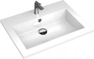 Umywalka vidaXL Granitowa umywalka, 600x450x120mm biała (142964) 5