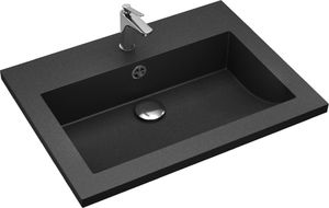 Umywalka vidaXL Granitowa umywalka, 600x450x120mm, czarna (142962) 4