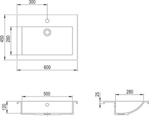 Umywalka vidaXL Granitowa umywalka, 600x450x120mm, czarna (142962) 5