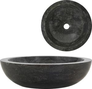 Umywalka vidaXL Umywalka, 40x12cm, marmurowa, czarna (142774) 1