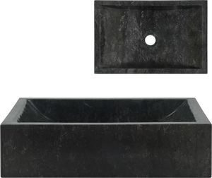 Umywalka vidaXL Umywalka, 45x30x12cm, marmurowa, czarna (142772) 1
