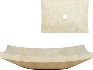 Umywalka vidaXL Umywalka, 50 x 35 x 12 cm, marmurowa, kremowa 1